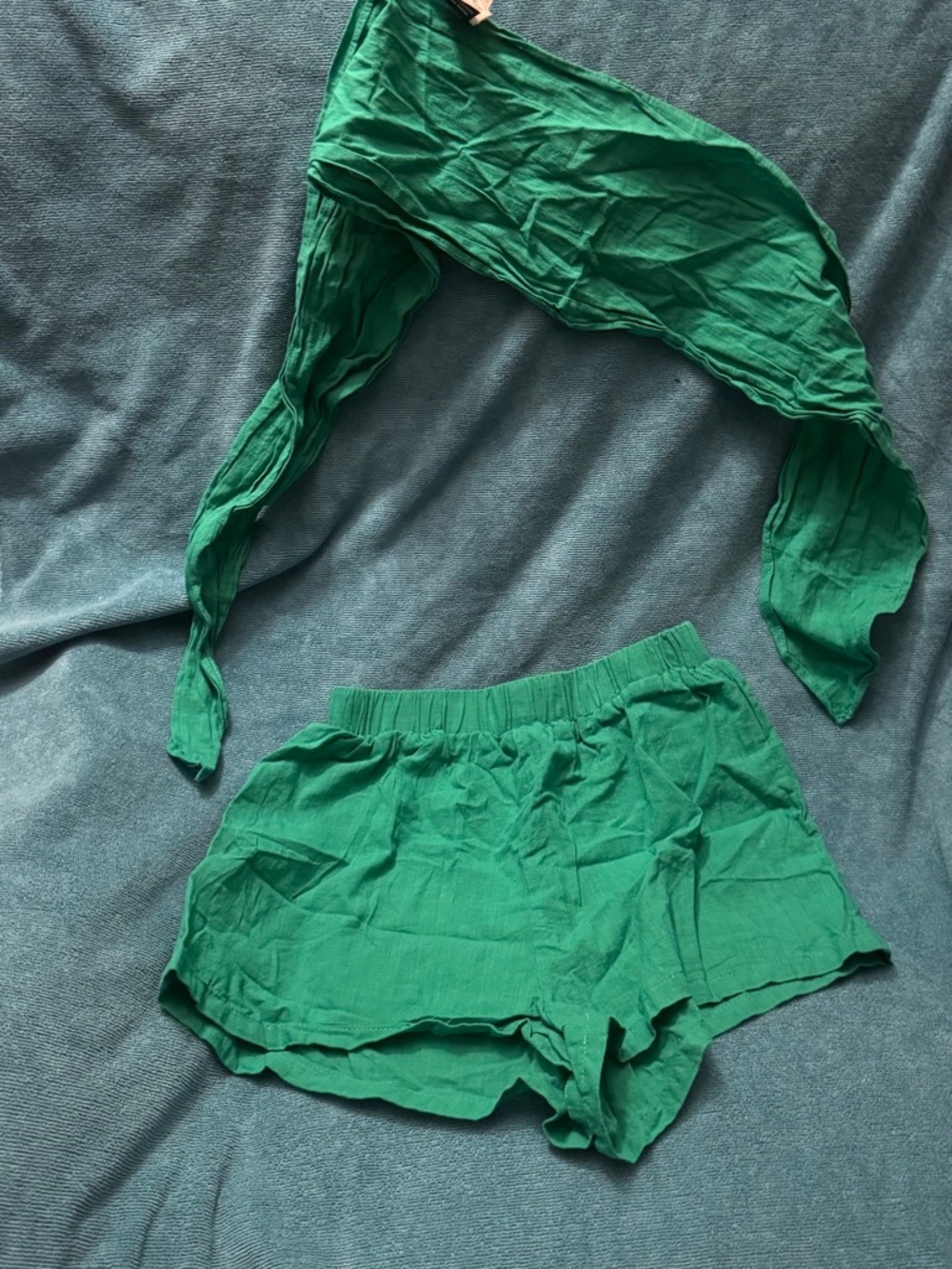 SHEIN Emerald Green beach Shorts with wrap top